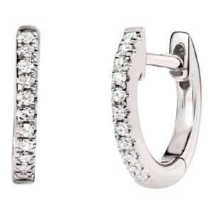 NWT Ring Concierge Petite Diamond Huggies 14k White Gold